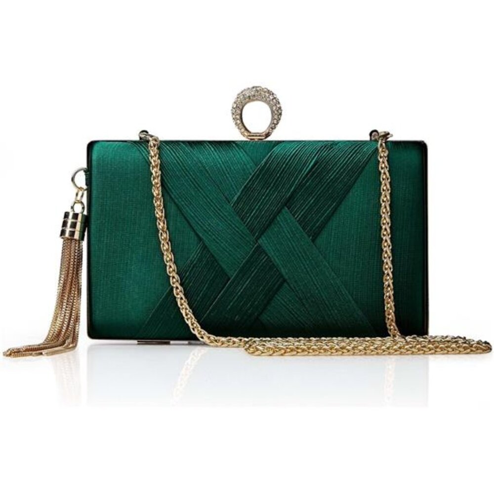 Clutch Purses for Women - Evening Bag Tassel Pendant Clutch for Bride Party Prom